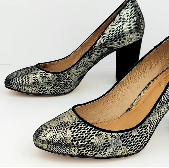 Anthropologie Corso Como Anya Pumps Metallic Lace 7.5 - Picture 2 of 14